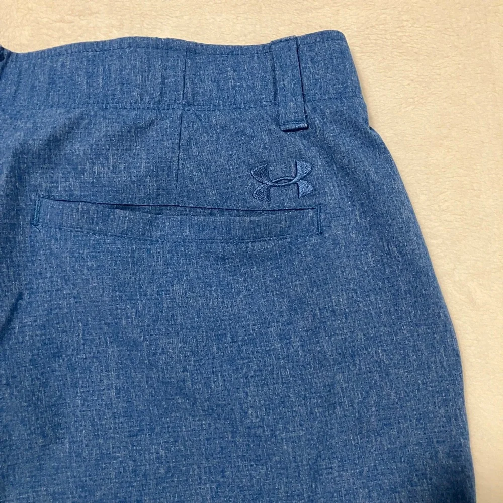 Under Armour HeatGear Golf Shorts Men's Size 34 Blue Heathered Match Play Vented